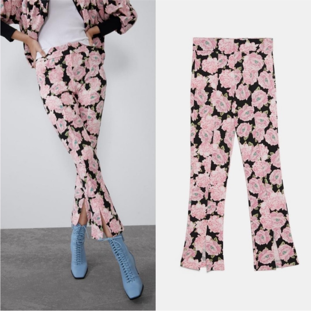 Zara | Stretchy pants with zipper and trim slit - Picture 1 of 11